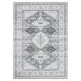 thumbnail image 3 of GlowSol 4'x6' Vintage Boho Floral Print Rug Non-Slip Bedroom Rug Low Pile Soft Thin Carpet Stain Resistant Throw Rugs for Dorm Playroom, Gray, 3 of 7