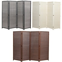 Legacy Decor Wood and Bamboo Weave 3 Panel Room Divider, 71" Tall, Natural Color