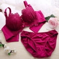 thumbnail image 4 of KOOYTE Embroidery Women Panties and Bralette Cotton Push Up Bra Set Lingerie Underwear Underwear Bralet Set bra and panty set, 4 of 6
