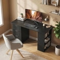 thumbnail image 2 of HOMCOM Computer Desk with 3-Tier Storage Shelves, Home Office Desk, Black, 2 of 10