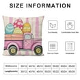 thumbnail image 5 of Happy Easter Pillow Covers, Easter Wishes Rabbits Striped Truck Eggs Farmhouse Decorative Throw Pillowcases for Home Sofa Couch Decoration, 5 of 5