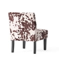 thumbnail image 5 of GDF Studio Abner Contemporary Upholstered Slipper Chairs, Set of 2, Brown Cow Print Velvet and Matte Black, 5 of 11