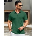 thumbnail image 2 of Polo COOFANDY para hombre, corte ajustado, manga corta, verde, 2 of 7