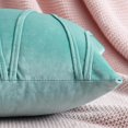 thumbnail image 2 of SZTXJ Set of 2 30x50CM Cyan Velvet Cushion Covers with Decorative Stripes Hand Sewn Rectangular Soft Bohemian Comfortable Simple Durable for Sofa Couc, 2 of 5
