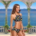 thumbnail image 2 of Dreamtimes Womens Swimsuit Cute Dinosaurs Flowers Colorful 2 Pcs Halter Sexy Bathing Bikini Set, X-Large, 2 of 6