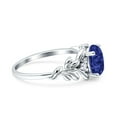 thumbnail image 2 of Leaf Style Oval Vintage Ring Simulated Blue Sapphire CZ 925 Sterling Silver, 2 of 5