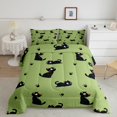 thumbnail image 2 of Feelyou Funny Black Cat Full Size Comforter Sets for Teens, Kawaii Kitten Animal Bedding Comforter Set, Cartoon Theme Reversible Bedding Sets, Microfiber Bedroom Decor, 3pcs, 2 of 8