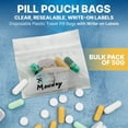 thumbnail image 3 of MEDca Pill Pouch Bags - (Pack of 500) 3" x 2.75" Daily Pill Organizer, Clear, 3 of 10