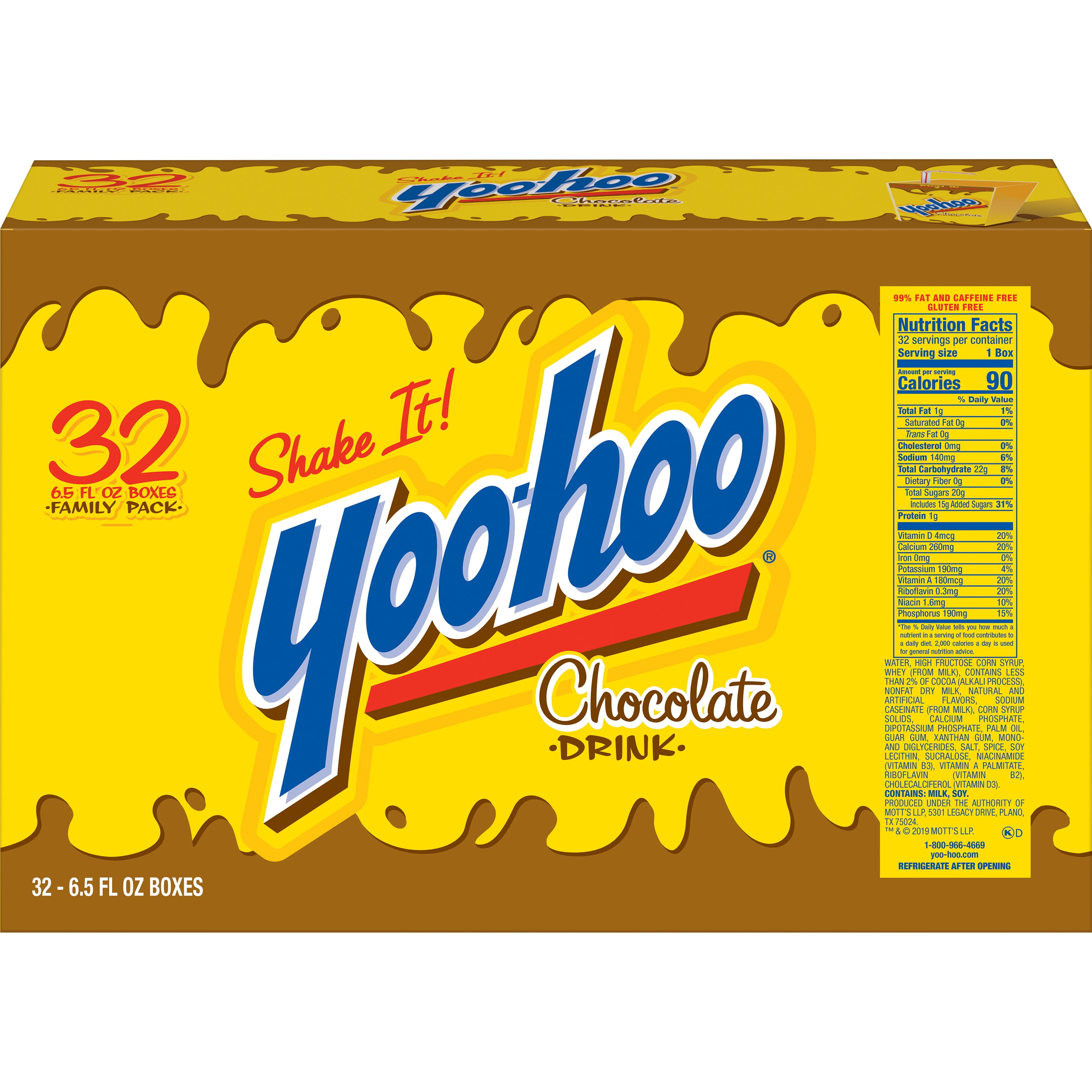 Yoo-hoo Chocolate Drink, 6.5 Fluid Ounce, 32 Count Boxes