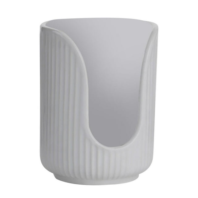 Plastic Bathroom Cup Dispenser With Vertical Stripes Paper Cup Holder Disposable Paper Cup Organizer