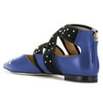 thumbnail image 3 of XYD Women Chic Pointed Closed Toe Back Zip D'Orsay Studded Flats Elastic Strappy Casual Shoes Size 10.5 Blue, 3 of 4
