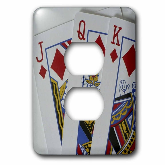 3dRose, Play Cards, 2 plug outlet cover