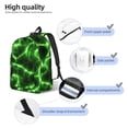 thumbnail image 4 of KLL Green Lightning Print Travel Laptop Backpack - College Backpack Business Work Bag Nurse Bag Casual Daypack for Weekender Business Hiking -Medium, 4 of 6
