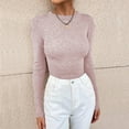 thumbnail image 3 of Vedolay Sweater Women's Casual Sweaters Long Sleeve Crew Neck Ribbed Knit Pullover Tops,Pink XL, 3 of 5