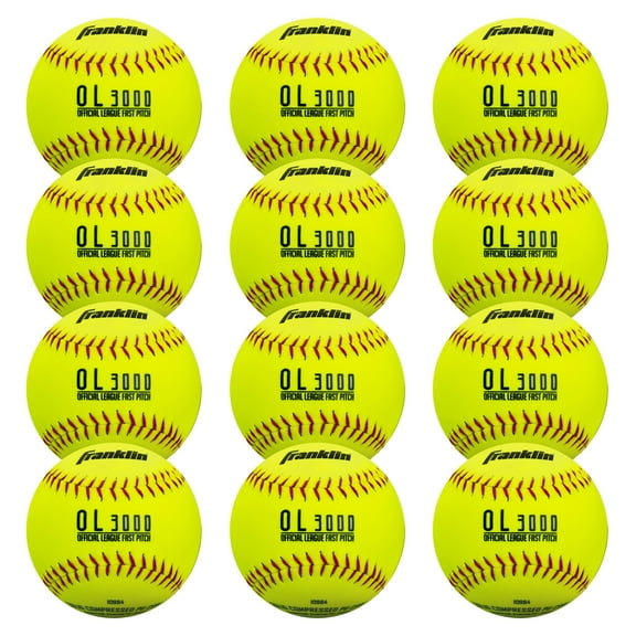 Franklin Sports Official Size Softballs - Fastpitch   Slowpitch Tournament Softballs - 12"