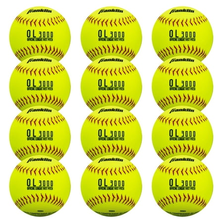 Franklin Sports Official Size Softballs - Fastpitch + Slowpitch Tournament Softballs - 12"
