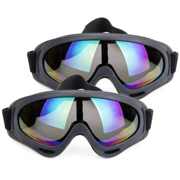 LELINTA 2 Pairs Ski Goggles, Snowboard Goggles Skate Glasses, Motorcycle Cycling Goggles for Youth, Men & Women, Winter Snow Outdoor Sports Goggles with UV Protection, Wind Resistance, Multicolour