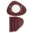 thumbnail image 1 of 4 Pcs Manteles Individuales de Cuero Sintético para Mesa de Cena, Manteles en Forma de Gota Resistentes al Calor (Rojo Profundo), 1 of 5