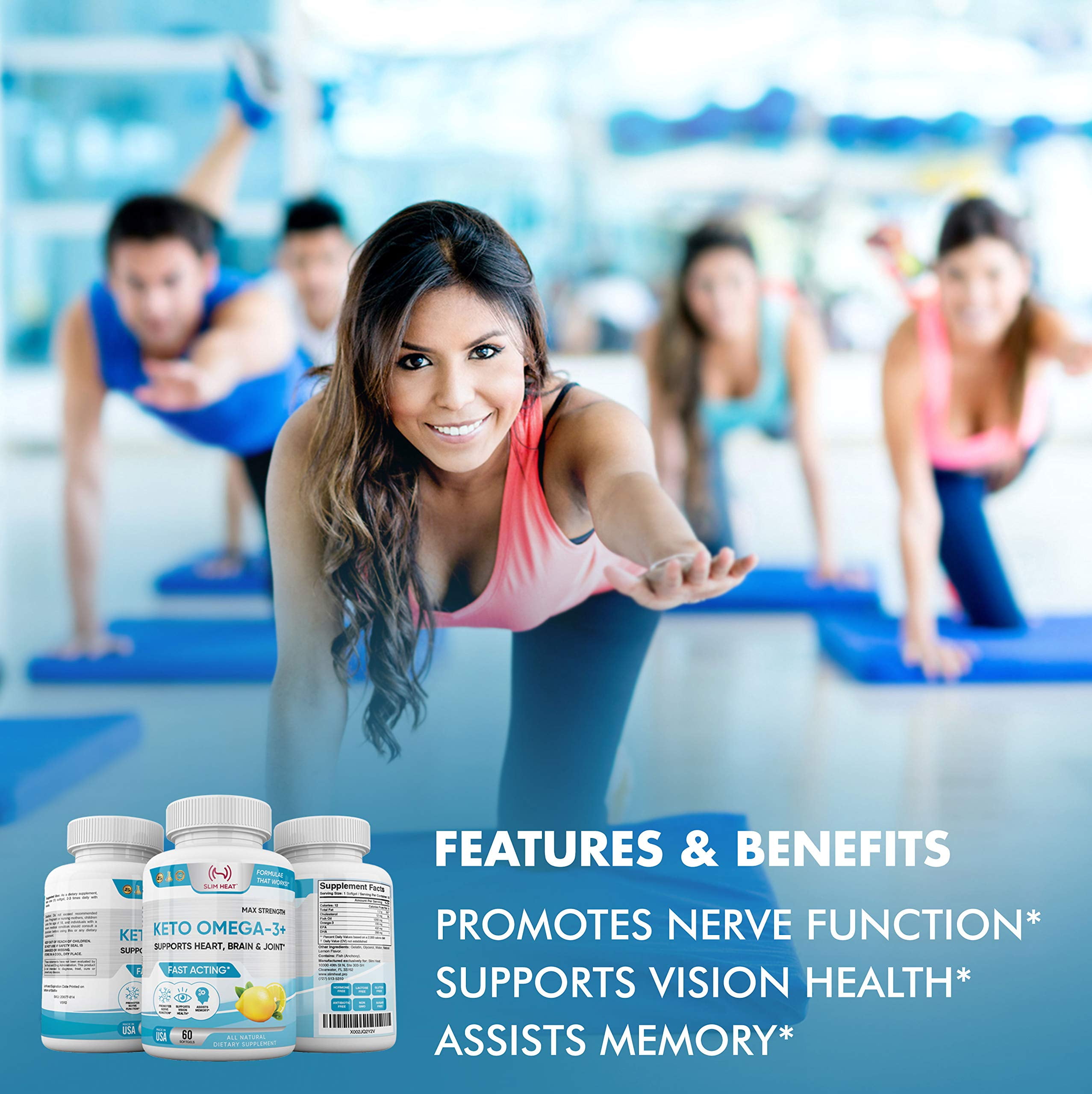 Omega-3 Fish Oil Supplement with EPA & DHA, Lemon Flavor, High Potency Softgels, Supports Heart & Brain Health, Non-GMO, Made in USA
