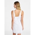 thumbnail image 3 of No Boundaries Cotton Lace Trim Plunge Mini Dress, Women's XXS-XXL, 3 of 5