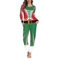 thumbnail image 1 of Ropa de dormir de manga larga con patrón navideño para mujer, Conjunto de pijama versátil de dos piezas, Jersey informal, ropa de dormir femenina, envío directo, 1 of 4