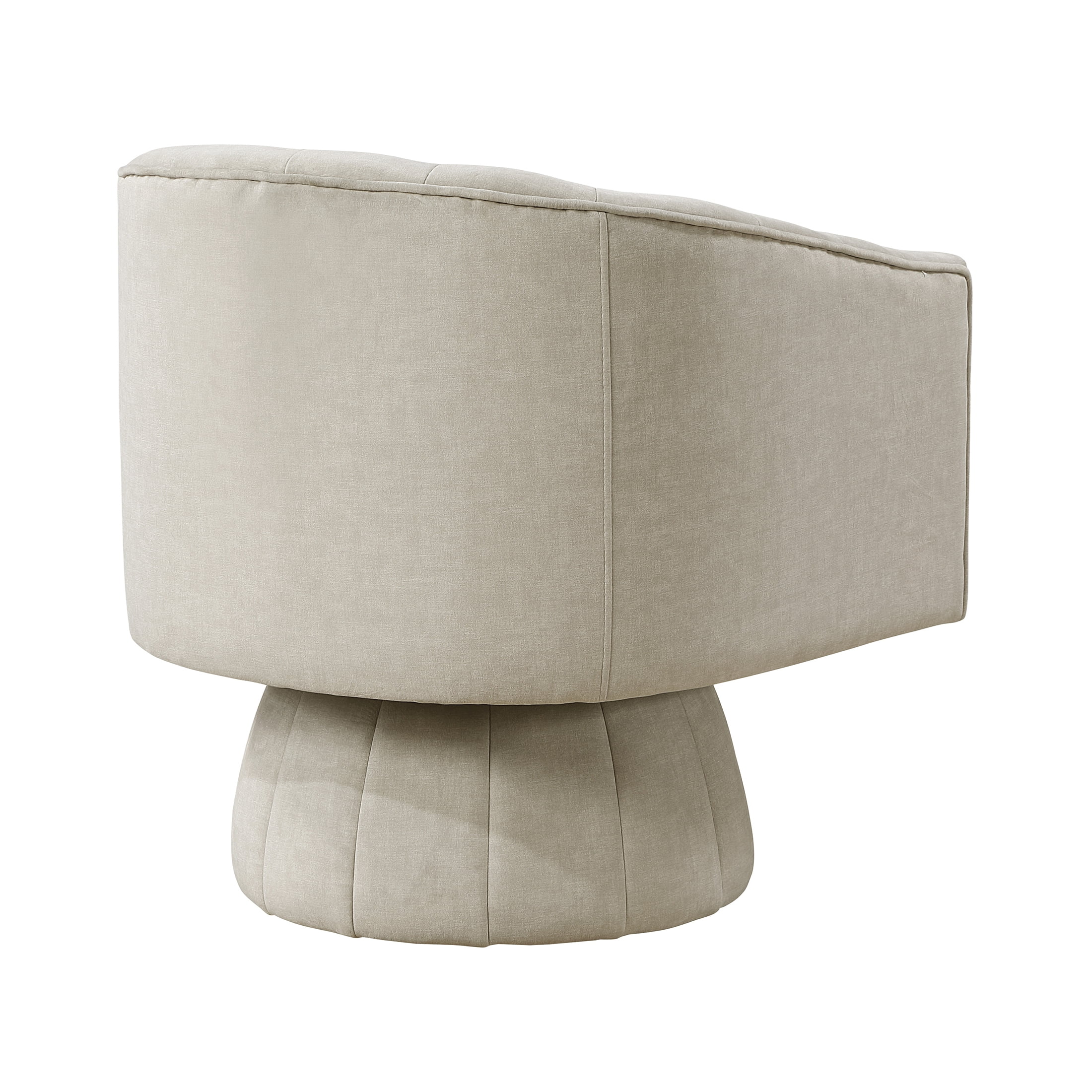 OakvillePark Fenwicke Velvet Swivel Barrel Chair, Taupe