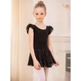 thumbnail image 6 of REDARER Girls Ruffle Cap Sleeve Ballet Leotard Sparkly Sequin Tulle Tutu Skirt Soft Stretchy Dance Practice Outfit,3-4 Years, 6 of 6