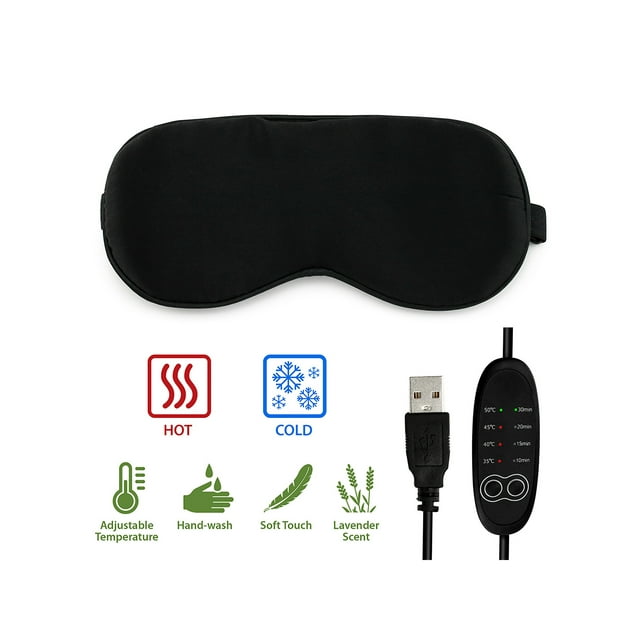 Heated cold Eye Mask with USB Temperature Control Cooling Gel for Puffy