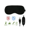 Heated cold Eye Mask with USB Temperature Control Cooling Gel for Puffy Eyes Dry Eye Lavender Flavor Sleeping Eye Cover - Black