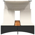 thumbnail image 4 of vidaXL Patio Double Sun Lounger Black PE rattan Double, 4 of 6