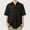 Black, variant on Fashion YLSDY Men Hollow Out Knit Crochet Shirt Summer Short Sleeve Lapel Collar Button Down T Shirts Hawaiian Beach Vacation Top Black L