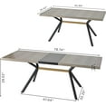 thumbnail image 2 of 70.86" Extendable Dining Table for 4-6 People,  5pc Industrial Rustic Gray Kitchen Dining Room Table Set, Rectangle Wood Dinner Table with Metal Frame, for Kitchen Living Room, 2 of 6