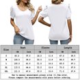 thumbnail image 2 of Tops De Verano Camiseta informal para mujer, manga farol, cuello en V, moda, ligera, combina con todo (blanco L) Ygjytge para Mujer Blanco T L, 2 of 7