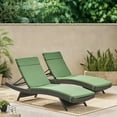 thumbnail image 3 of Anthony Outdoor Wicker Adjustable Chaise Lounge with Cushion, Set of 2, Multibrown, Jungle Green, 3 of 9