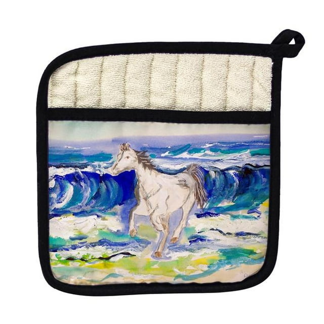 Betsy Drake PT957 Horse & Surf Pot Holder