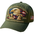 thumbnail image 2 of United States 250th Anniversary Hat, 2026 Adjustable embroidered Baseball Cap, Eagle & Liberty，USA Patriotic Caps, 2 of 5
