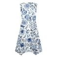 thumbnail image 5 of YDKZYMD Summer Casual Dresses for Women Floral Flowers Wedding Maxi Beach Boho Tank Dresses Hem Sundress Petite Sleeveless Midi Dress with Pockets Light Blue XL, 5 of 5