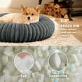 thumbnail image 2 of Sanmadrola Cat beds for Indoor Cats, 20 inches Donut Dog Beds for Small Dogs, Faux Fur Corduroy Fleece Round Calming Pet Beds, Washable Non-Slip Puppy Kitten Bed, Fits up to 15 lbs Pets, Dark Gray, 2 of 8