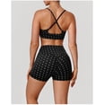 thumbnail image 2 of PISONIC Women's Polka Dots Workout Set 2 Piece Sports Bra Tank High Waisted Biker Shorts Matching Yoga Outfit Set, 2 of 6