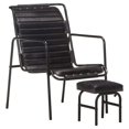 thumbnail image 1 of vidaXL Fauteuil Relax avec Repose-Pieds pour Salon en Cuir Véritable, 1 of 6