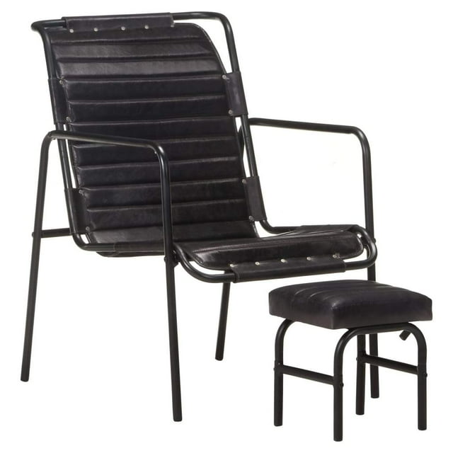 vidaXL Fauteuil Relax avec Repose-Pieds pour Salon en Cuir Véritable