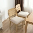 thumbnail image 4 of Dayalane Farmhouse Wooden Dining Chairs Set of 6, Chenille Upholstered Dining Room Chairs with Ladder Back & Thick Padded Seat, Rustic French Country Side Chairs for Dining Living Kitchen, Beige, 4 of 9