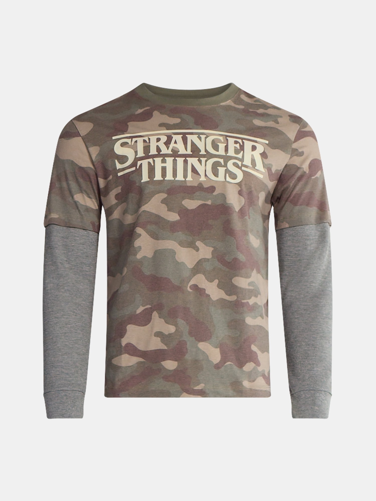 Netflix Stranger Things Graphic T-Shirt with Long Sleeve Thermal Sleeves from No Boundaries, Men’s and Big Men’s