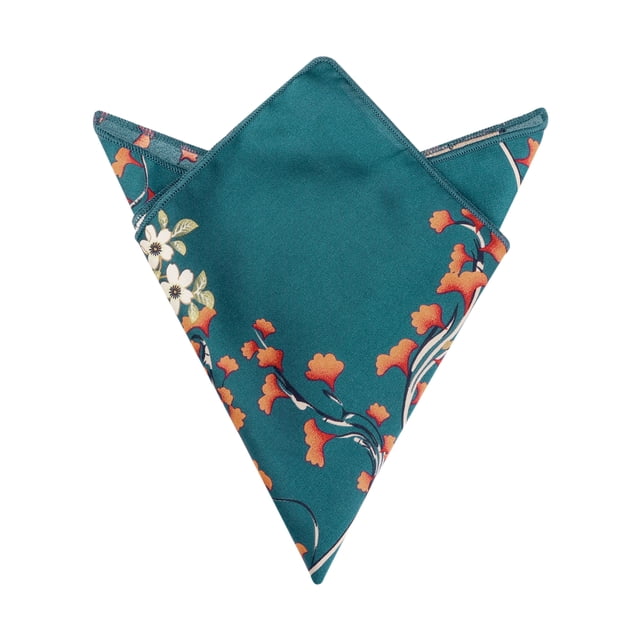 Pa?uelos de bolsillo suaves con estampado floral para hombres INSPIRE CHIC 1 pieza color verde profundo talla única