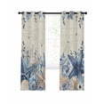 thumbnail image 7 of Blue Starfish Coastal Blackout Curtains for Bedroom, Eucalyptus Summer Nautical Shell Retro Thermal Insulated Kitchen Drapes with Grommets, Light Blocking Window Treatment, 2 Panels 52" x 54", 7 of 7