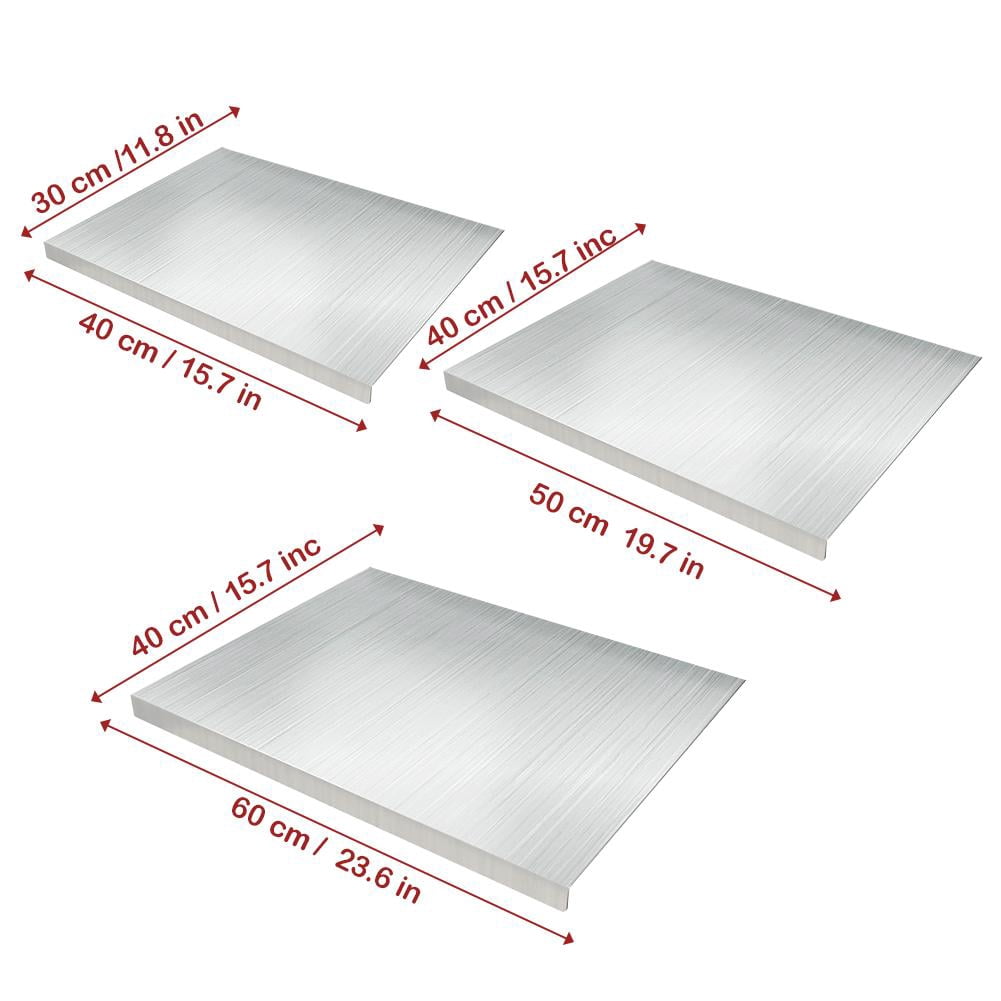 304 Stainless Steel Cutting Board with Folded Edge, Large Pastry Board for Kneading Dough, Non-Slip Countertop Protector