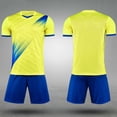 thumbnail image 4 of RKSTN Soccer Maillot Enfants Manches Courtes Col Rond Chandail de Soccer avec Shorts Ensemble Uniforme d'Entraînement 2 Pcs Ensemble de Maillot de Soccer (Jaune, 3TP) Unisexe, 4 of 6