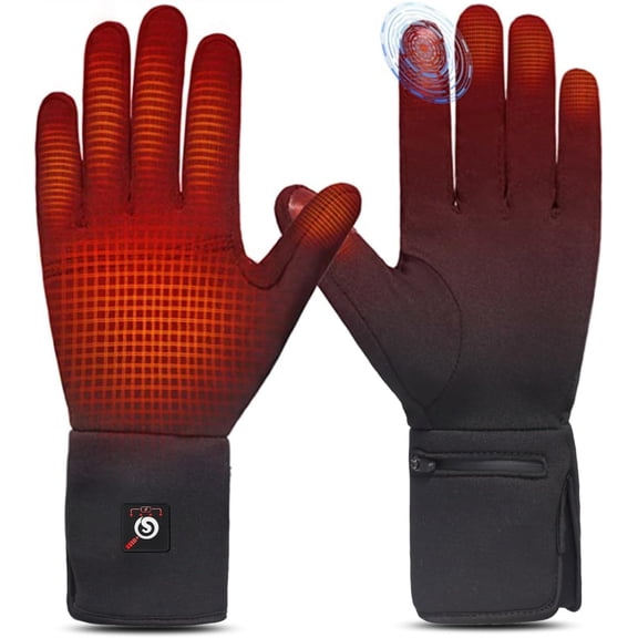 Heated Glove Liners for Men Women, Rechargeable Battery Electric Savior Heated Gloves, Winter Warm Glove Liners for Arthritis Raynaud, Thin Gloves Riding Ski Snowboarding Hiking Cycling Hand Warmers