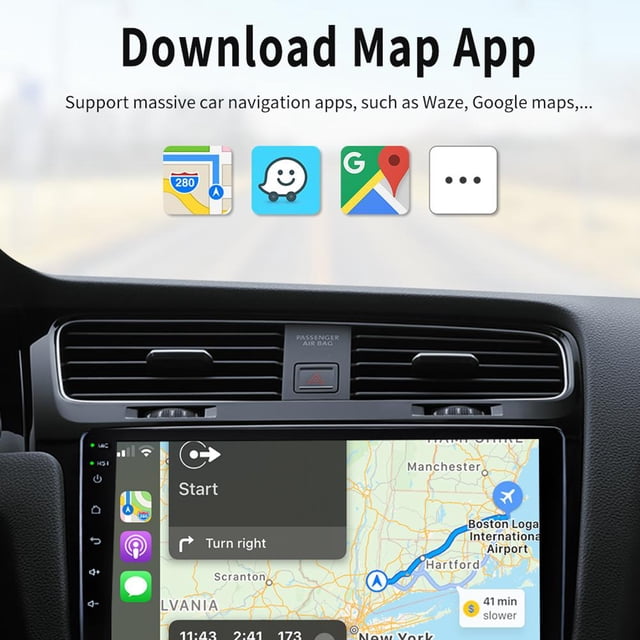 Adaptador inalámbrico CarPlay Android Auto Dongle para modificar la pantalla de Android (negro) Ndcxsfigh Accesorios para autos y motos