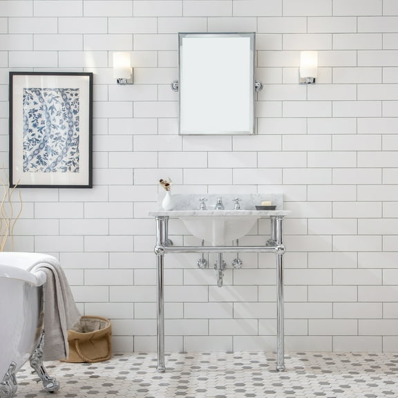 Water Creation 30 In. W. Single Wash Stand Only in Chrome Finish